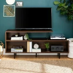 Asymmetrical Wood and Glass Console TV Stand for TVs up to 50" - Saracina Home Slate Gray 20 Asymmetrical Wood and Glass Console TV Stand for TVs up to 50" - Saracina Home Slate Gray -Cheap TV Stands Store unnamed file 4163