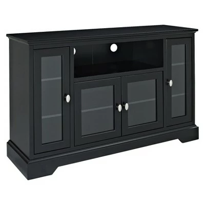 Glass Door Traditional Highboy TV Stand for TVs up to 58" - Saracina Home Vintage Gray 10 Glass Door Traditional Highboy TV Stand for TVs up to 58" - Saracina Home Vintage Gray - Image 8