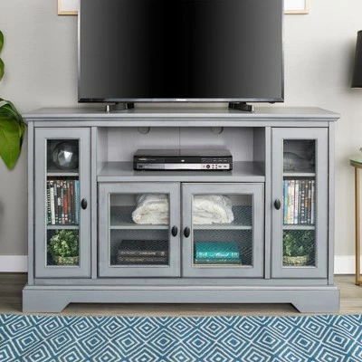 Glass Door Traditional Highboy TV Stand for TVs up to 58" - Saracina Home Vintage Gray 11 Glass Door Traditional Highboy TV Stand for TVs up to 58" - Saracina Home Vintage Gray - Image 9