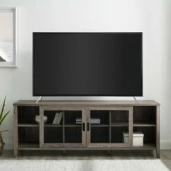 Industrial Farmhouse Sliding Mesh Door Console TV Stand for TVs up to 80" - Saracina Home Faux Dark Concrete/rustic Oak 17 Industrial Farmhouse Sliding Mesh Door Console TV Stand for TVs up to 80" - Saracina Home Faux Dark Concrete/rustic Oak -Cheap TV Stands Store unnamed file 4296