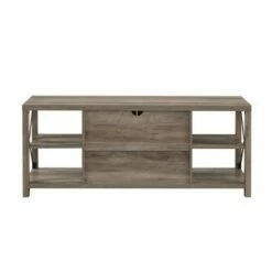 Sophie Rustic Farmhouse X Frame Glass Door TV Stand for TVs up to 65" - Saracina Home Rustic Oak -Cheap TV Stands Store unnamed file 4303