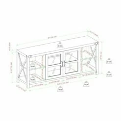 Sophie Rustic Farmhouse X Frame Glass Door TV Stand for TVs up to 65" - Saracina Home Rustic Oak -Cheap TV Stands Store unnamed file 4309