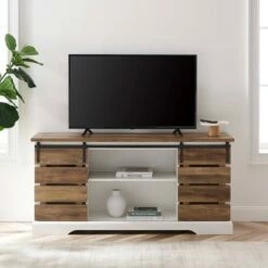 Farmhouse Sliding Slat Door Console TV Stand for TVs up to 65" - Saracina Home Rustic Oak 13 Farmhouse Sliding Slat Door Console TV Stand for TVs up to 65" - Saracina Home Rustic Oak -Cheap TV Stands Store unnamed file 4317