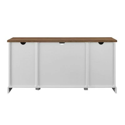 Farmhouse Sliding Slat Door Console TV Stand for TVs up to 65" - Saracina Home Rustic Oak 7 Farmhouse Sliding Slat Door Console TV Stand for TVs up to 65" - Saracina Home Rustic Oak - Image 5