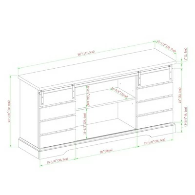 Farmhouse Sliding Slat Door Console TV Stand for TVs up to 65" - Saracina Home Rustic Oak 8 Farmhouse Sliding Slat Door Console TV Stand for TVs up to 65" - Saracina Home Rustic Oak - Image 6