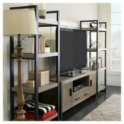 Modern Urban Industrial TV Stand for TVs up to 65" - Saracina Home Driftwood -Cheap TV Stands Store unnamed file 4340