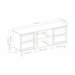 Modern Wood and Glass Door Console TV Stand for TVs up to 65" - Saracina Home Slate Gray -Cheap TV Stands Store unnamed file 4383