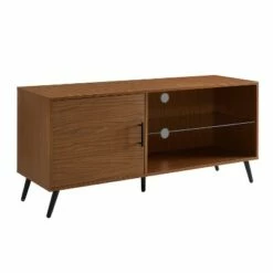Single Door Mid-Century Modern TV Stand for TVs up to 58" - Saracina Home English Oak -Cheap TV Stands Store unnamed file 4432