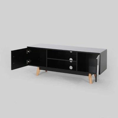 Ariade Mid Century TV Stand for TVs up to 47" Black - Christopher Knight Home 4 Ariade Mid Century TV Stand for TVs up to 47" Black - Christopher Knight Home - Image 2