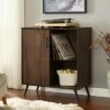 Single Door Mid-Century Modern Wood Accent TV Stand for TVs up to 32" - Saracina Home Dark Walnut -Cheap TV Stands Store unnamed file 4502