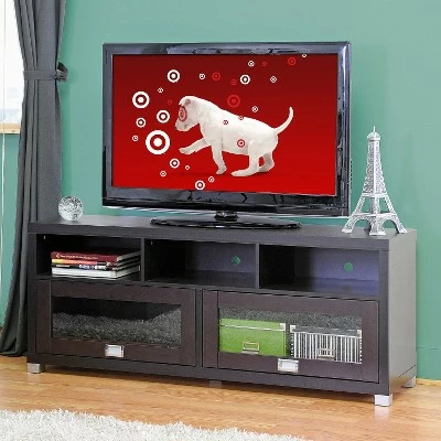Baxton Studio Modern TV Stand for TVs up to 62" Dark Brown - Wholesale Interiors 4 Baxton Studio Modern TV Stand for TVs up to 62" Dark Brown - Wholesale Interiors - Image 2