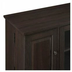 4 Door Closed Storage TV Stand for TVs up to 55" - Saracina Home Brown