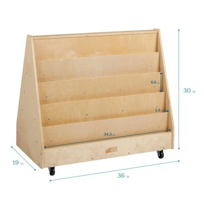 ECR4Kids Double-Sided Book Display, Birch 10-Shelf Organizer for Kids, Natural Finish 3 ECR4Kids Double-Sided Book Display, Birch 10-Shelf Organizer for Kids, Natural Finish