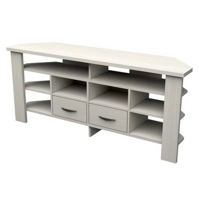 15" Corner TV Stand for TVs up to 60" Washed Oak - Inval 6 15" Corner TV Stand for TVs up to 60" Washed Oak - Inval - Image 4