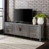 Modern Urban Industrial TV Stand for TVs up to 80" - Saracina Home Charcoal