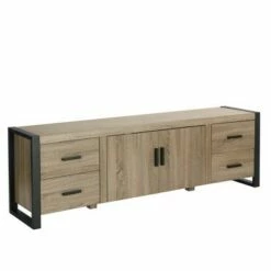 Modern Urban Industrial TV Stand for TVs up to 80" - Saracina Home Charcoal -Cheap TV Stands Store unnamed file 4630