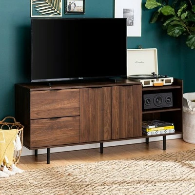 Rockwell Modern Storage TV Stand for TVs up to 46" - Saracina Home Dark Walnut 3 Rockwell Modern Storage TV Stand for TVs up to 46" - Saracina Home Dark Walnut