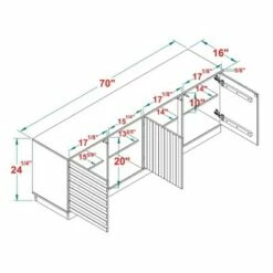Kumi Modern Boho Solid Wood Plank Door with Cord Management TV Stand for TVs up to 85" - Saracina Home Caramel/white -Cheap TV Stands Store unnamed file 4655