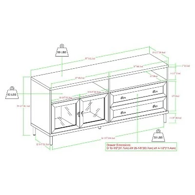 Modern Storage TV Stand for TVs up to 60" - Saracina Home Dark Walnut 8 Modern Storage TV Stand for TVs up to 60" - Saracina Home Dark Walnut - Image 6
