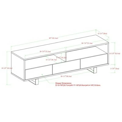 Modern 3 Drawer Low Console TV Stand for TVs up to 65" Dark Walnut - Saracina Home 8 Modern 3 Drawer Low Console TV Stand for TVs up to 65" Dark Walnut - Saracina Home - Image 6