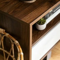 Modern 3 Drawer Low Console TV Stand for TVs up to 65" Dark Walnut - Saracina Home 17 Modern 3 Drawer Low Console TV Stand for TVs up to 65" Dark Walnut - Saracina Home -Cheap TV Stands Store unnamed file 4703