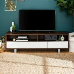 Modern 3 Drawer Low Console TV Stand for TVs up to 65" Dark Walnut - Saracina Home 19 Modern 3 Drawer Low Console TV Stand for TVs up to 65" Dark Walnut - Saracina Home -Cheap TV Stands Store unnamed file 4705