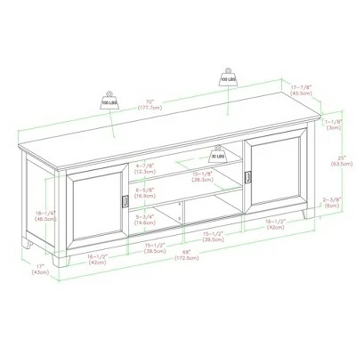 Sliding Door Transitional Wood Storage TV Stand for TVs up to 80" - Saracina Home Black 9 Sliding Door Transitional Wood Storage TV Stand for TVs up to 80" - Saracina Home Black - Image 7