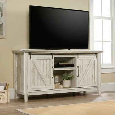 Dakota Pass TV Stand for TVs up to 70" White Plank - Sauder 3 Dakota Pass TV Stand for TVs up to 70" White Plank - Sauder