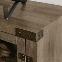 Clarabelle Farmhouse Glass Barn Door TV Stand for TVs up to 65" - Saracina Home Stone Gray -Cheap TV Stands Store unnamed file 4814