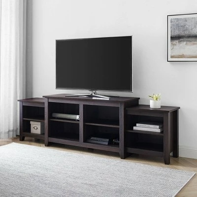 Leveled Classic Tiered Top TV Stand for TVs up to 50" - Saracina Home Rustic Oak 9 Leveled Classic Tiered Top TV Stand for TVs up to 50" - Saracina Home Rustic Oak - Image 7