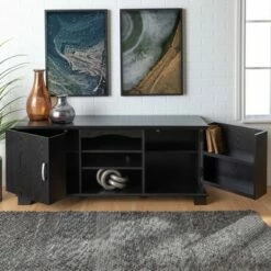 Modern Media Storage Door TV Stand for TVs up to 65" Black - Saracina Home -Cheap TV Stands Store unnamed file 4844