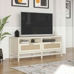 Room & Joy Latta TV Stand for TVs Up To 60" Ivory Oak - Room & Joy