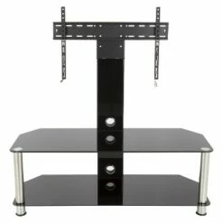 TV Mount and TV Stand for TVs up to 65" - AVF Silver/black