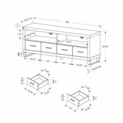 4 Drawers Console TV Stand for TVs up to 60" White - EveryRoom -Cheap TV Stands Store unnamed file 4884