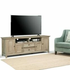 Halifax Wide TV Stand for TVs up to 80" - WyndenHall Hickory Brown