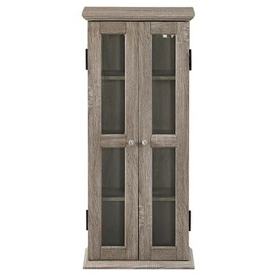 41" Wood Media Storage Tower Cabinet - Saracina Home Driftwood 2 41" Wood Media Storage Tower Cabinet - Saracina Home Driftwood