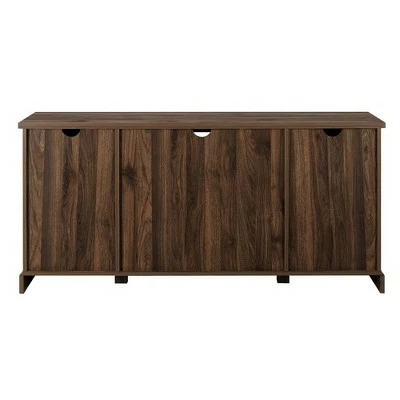 Adelaide Double Sliding Door TV Stand for TVs up to 65" Dark Walnut - Saracina Home 5 Adelaide Double Sliding Door TV Stand for TVs up to 65" Dark Walnut - Saracina Home - Image 3