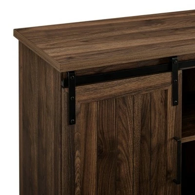 Adelaide Double Sliding Door TV Stand for TVs up to 65" Dark Walnut - Saracina Home 7 Adelaide Double Sliding Door TV Stand for TVs up to 65" Dark Walnut - Saracina Home - Image 5