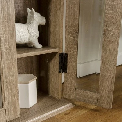 41" Wood Media Storage Tower Cabinet - Saracina Home Driftwood 6 41" Wood Media Storage Tower Cabinet - Saracina Home Driftwood - Image 5