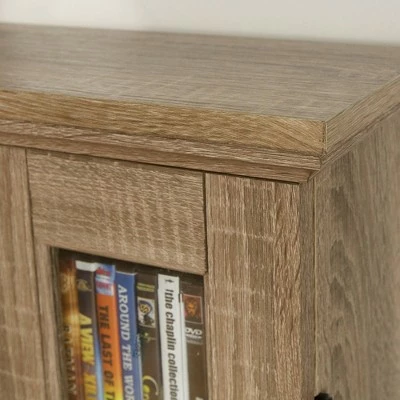 41" Wood Media Storage Tower Cabinet - Saracina Home Driftwood 7 41" Wood Media Storage Tower Cabinet - Saracina Home Driftwood - Image 6