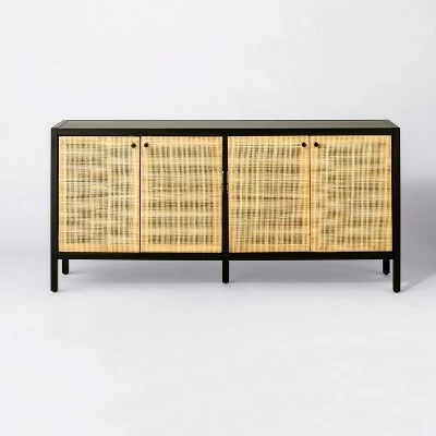 Threshold Designed W/Studio McGee Springville Caned Door TV Stand for TVs up to 60" Black - Threshold™ designed with Studio McGee 4 Threshold Designed W/Studio McGee Springville Caned Door TV Stand for TVs up to 60" Black - Threshold™ designed with Studio McGee - Image 2