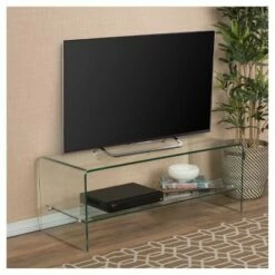 Ramona Console with Shelf TV Stand for TVs up to 44" Clear - Christopher Knight Home