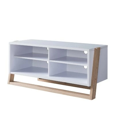 Small Etteridge 4 Shelf TV Stand for TVs up to 56" - miBasics Beige 4 Small Etteridge 4 Shelf TV Stand for TVs up to 56" - miBasics Beige - Image 2