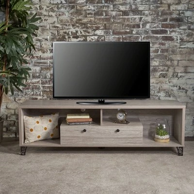 65" Celine Mid Century Modern Entertainment Unit - Christopher Knight Home Gray 3 65" Celine Mid Century Modern Entertainment Unit - Christopher Knight Home Gray