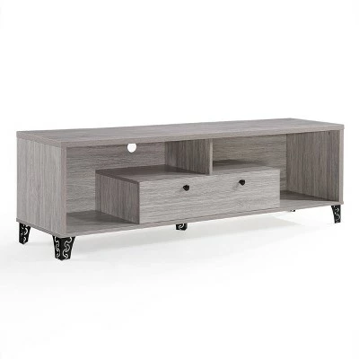 65" Celine Mid Century Modern Entertainment Unit - Christopher Knight Home Gray 8 65" Celine Mid Century Modern Entertainment Unit - Christopher Knight Home Gray - Image 6