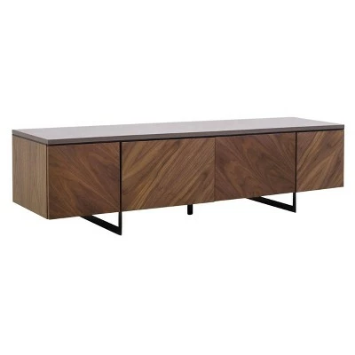 Archie Chevron TV Stand for TVs up to 60" Walnut - Safavieh 3 Archie Chevron TV Stand for TVs up to 60" Walnut - Safavieh