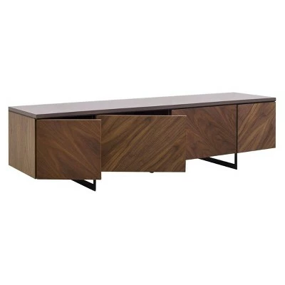 Archie Chevron TV Stand for TVs up to 60" Walnut - Safavieh 4 Archie Chevron TV Stand for TVs up to 60" Walnut - Safavieh - Image 2