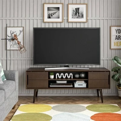 Brittany Mid-Century Modern TV Stand for TVs up to Walnut - Novogratz 6 Brittany Mid-Century Modern TV Stand for TVs up to Walnut - Novogratz - Image 4