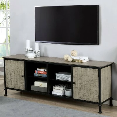 Kelson Multi Storage TV Stand for TVs up to 80" Medium Weathered Oak - HOMES: Inside + Out 3 Kelson Multi Storage TV Stand for TVs up to 80" Medium Weathered Oak - HOMES: Inside + Out - Image 2