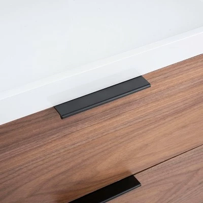 Pedro Stone Gloss TV Stand for TVs up to 55" Walnut/White/Black - Safavieh 11 Pedro Stone Gloss TV Stand for TVs up to 55" Walnut/White/Black - Safavieh - Image 9